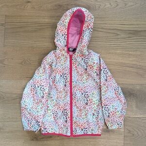 Colorful Hooded Floral Spring Jacket with Pink Accents